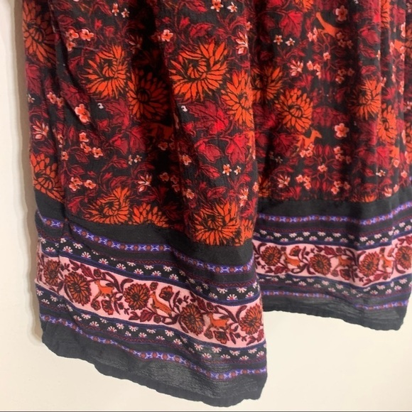 Old Navy Red Long Sleeve Bohemian Floral Peasant blouse relaxed large women’s - Picture 5 of 7